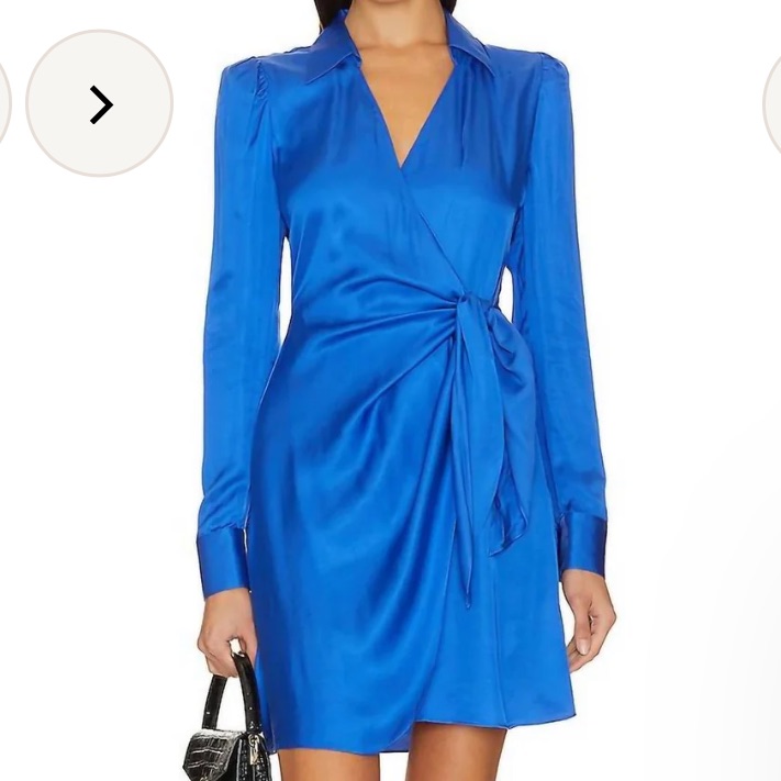 L’agence Royal Blue Long-Sleeve Wrap Dress